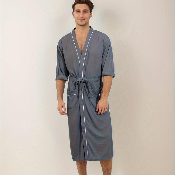 Levoire | Peignoir Pour Homme Élégant À Manches Courtes Et Poches Doubles