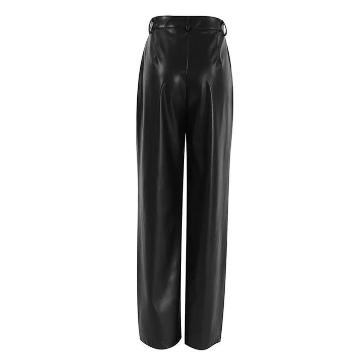 Levoire | Pantalons détendus en cuir rétro noirs