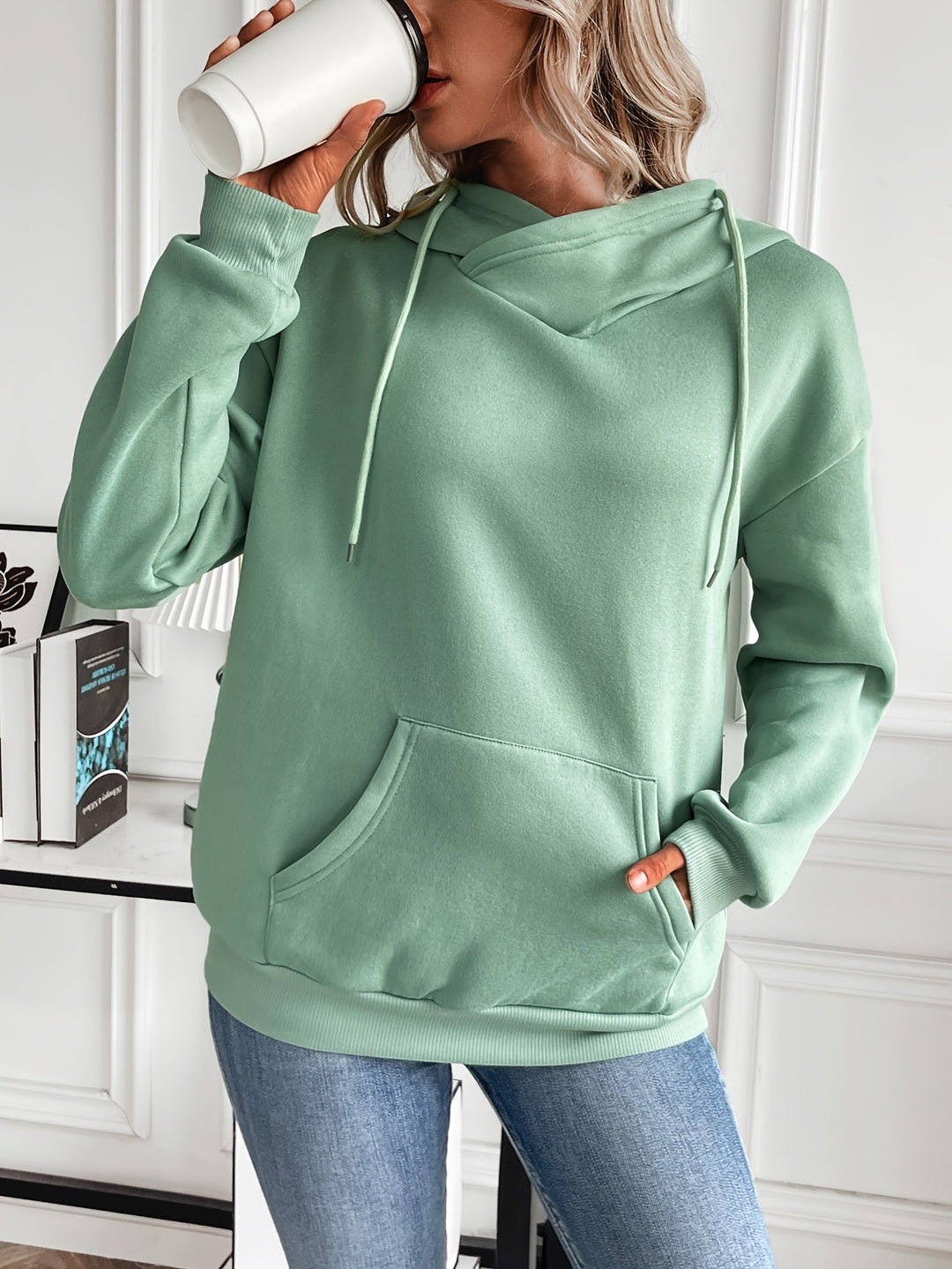 Levoire | Sweat À Capuche Uni Avec Cordon Et Manches Longues