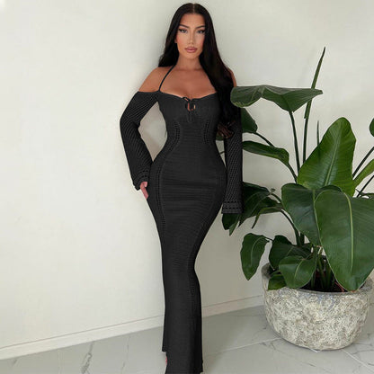 Levoire | Robe bodycon sexy en tricot Noir
