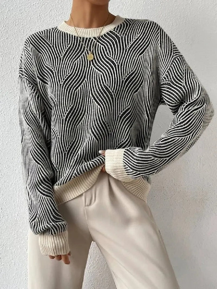 Levoire | Pull Décontracté Avec Motif Abstrait