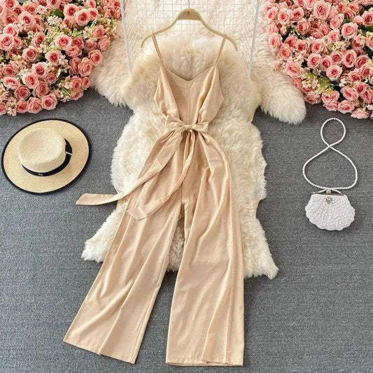 Levoire | Combinaison décontractée unie avec bretelles Taille moyenne Abricot