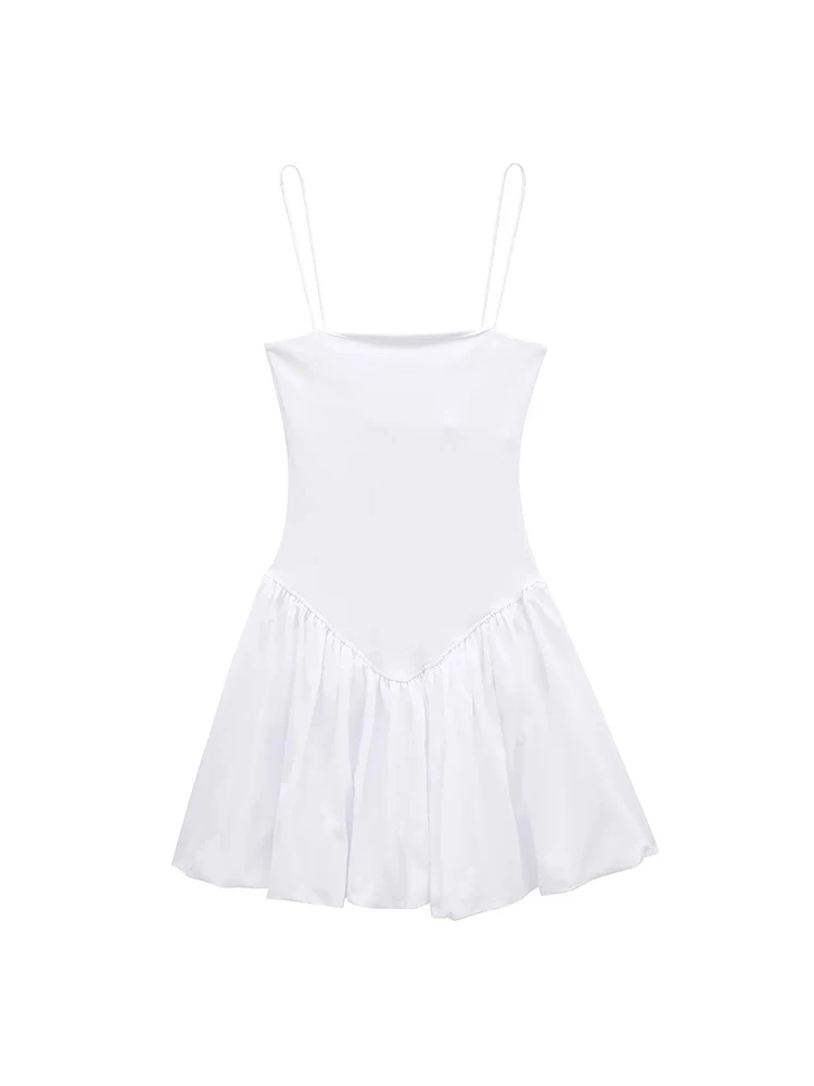 Levoire | Robe En Popeline Mini Avec Manches Bouffantes Blanc