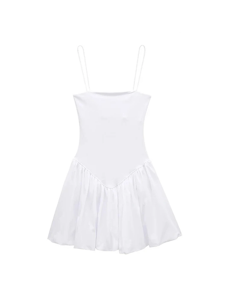 Levoire | Robe En Popeline Mini Avec Manches Bouffantes Blanc