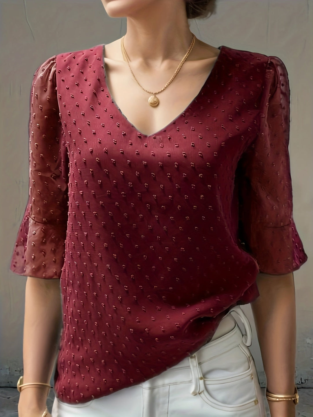 Levoire | Chemisier en mousseline de soie Rouge foncé