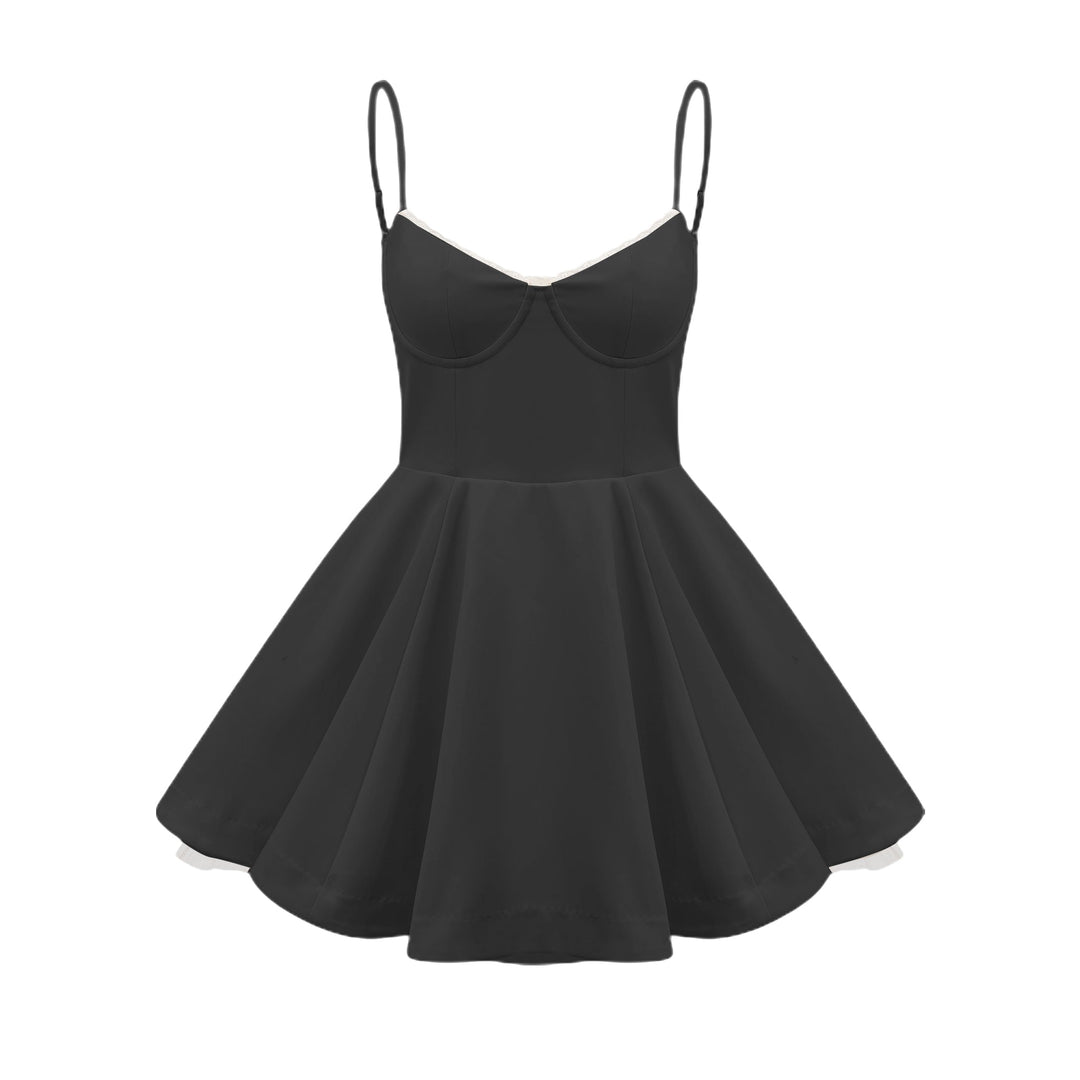 Levoire | Tulle Flottant Mini Robe Noir