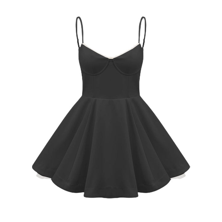 Levoire | Tulle Flottant Mini Robe Noir