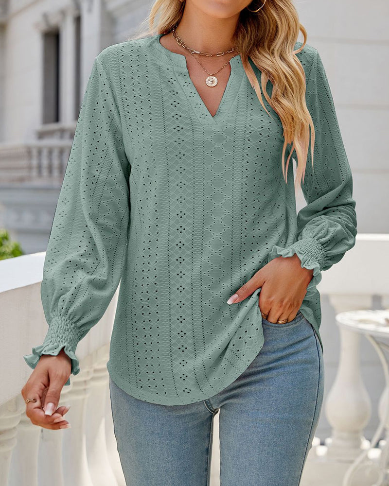 Levoire | Blouse Élégante Avec Détails En Volants Vert