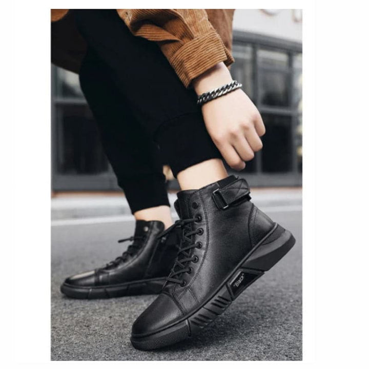 Levoire | Bottes noires Bottes en cuir chaudes
