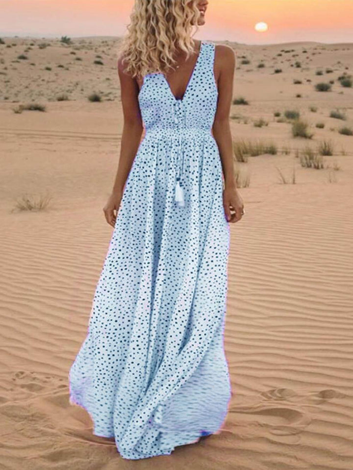 Levoire | Robe Maxi Pour Femmes Robe D'Été Élégante Bleu ciel