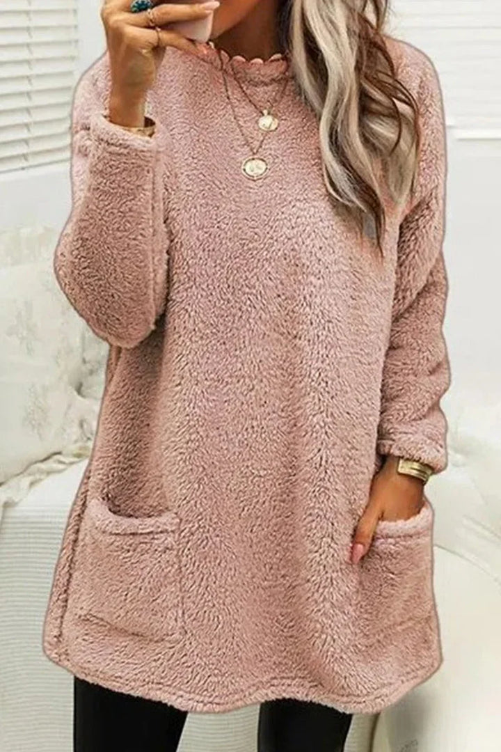 Levoire | Sweatshirt Avec Poche Et Col Rond En Uni Pour Streetwear Rosa