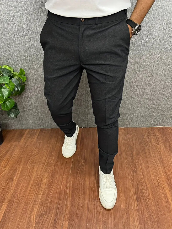 Levoire | Pantalon De Costume Semi-Formel Fleur Noir