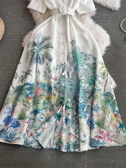 Levoire | Robe trapèze imprimée à encolure