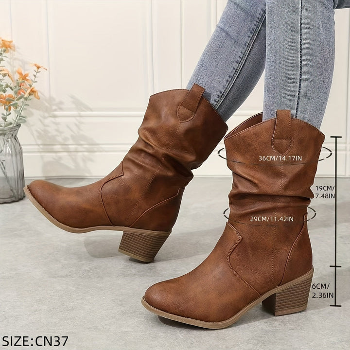Levoire | Bottes Slouch À Talon Épais Pour Femmes