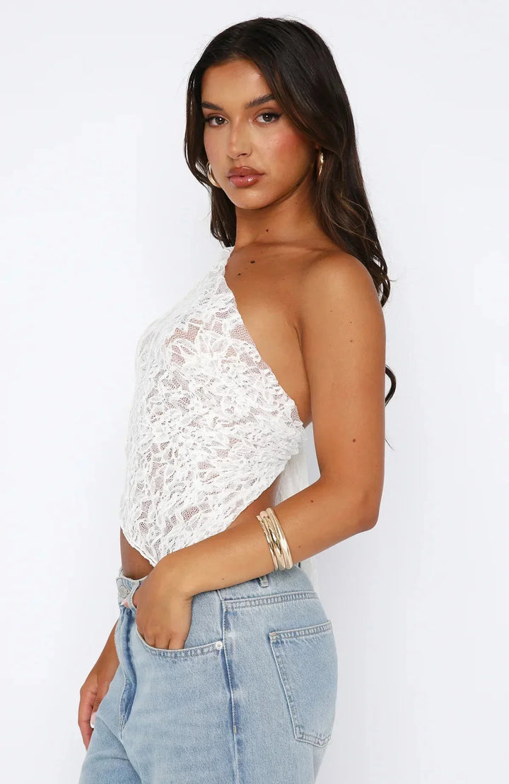 Levoire | Chemise En Dentelle Élégante À Une Épaule