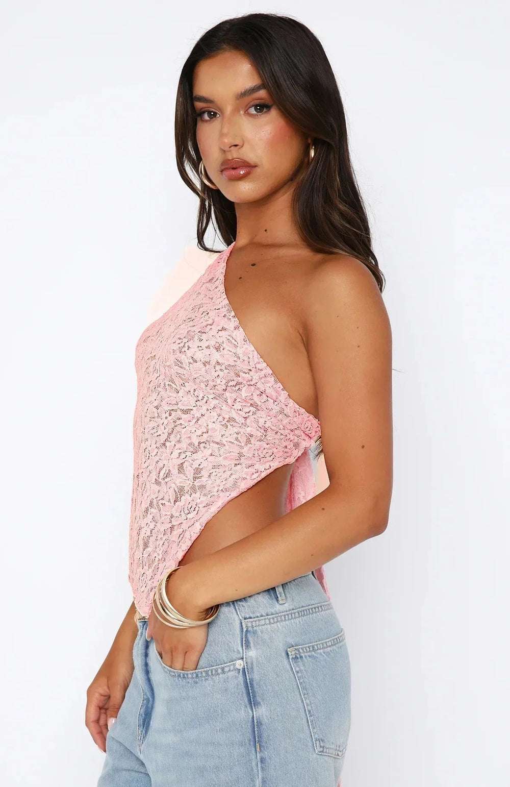 Levoire | Chemise En Dentelle Élégante À Une Épaule