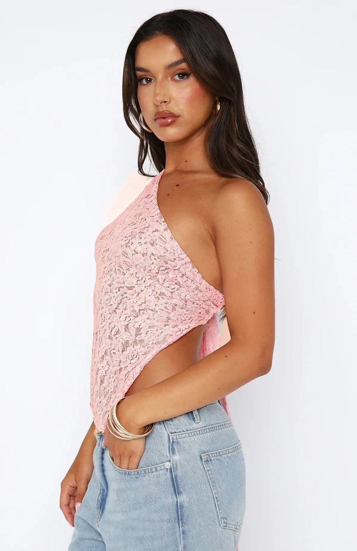 Levoire | Chemise En Dentelle Élégante À Une Épaule