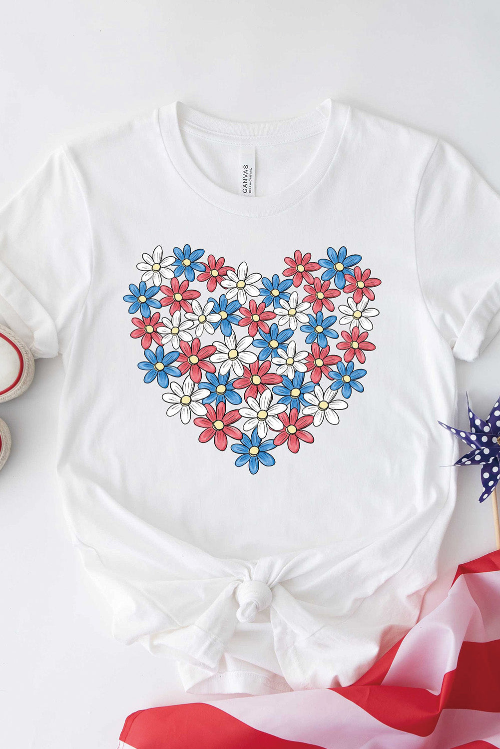Levoire | Fleurs Graphique Col Rond Manches Courtes T-shirt