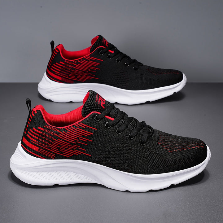 Levoire | Chaussures Trendy Confortables À Lacets Avec Semelle Souple Pour Hommes Noir Rouge