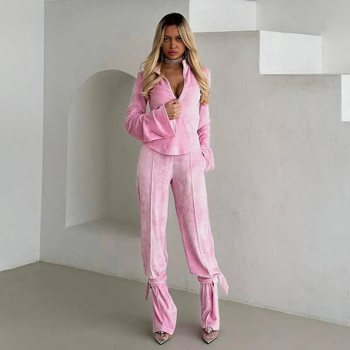Levoire | Setti pantalon en suédine à manches longues Rosa