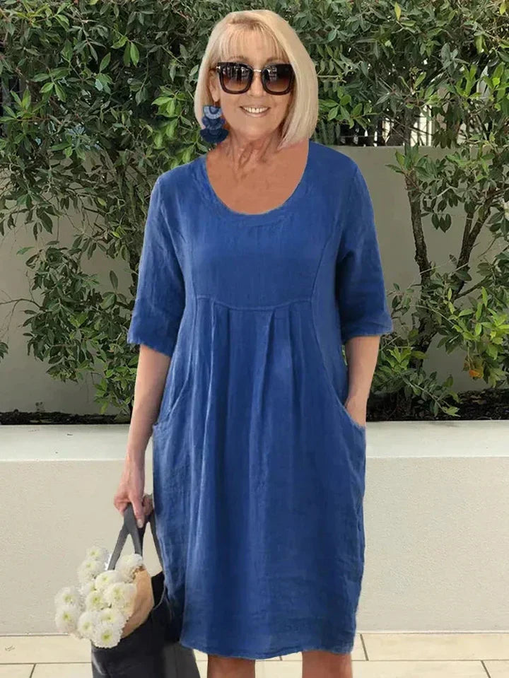 Levoire | Robe En Mélange De Coton Décontractée Bleu marine