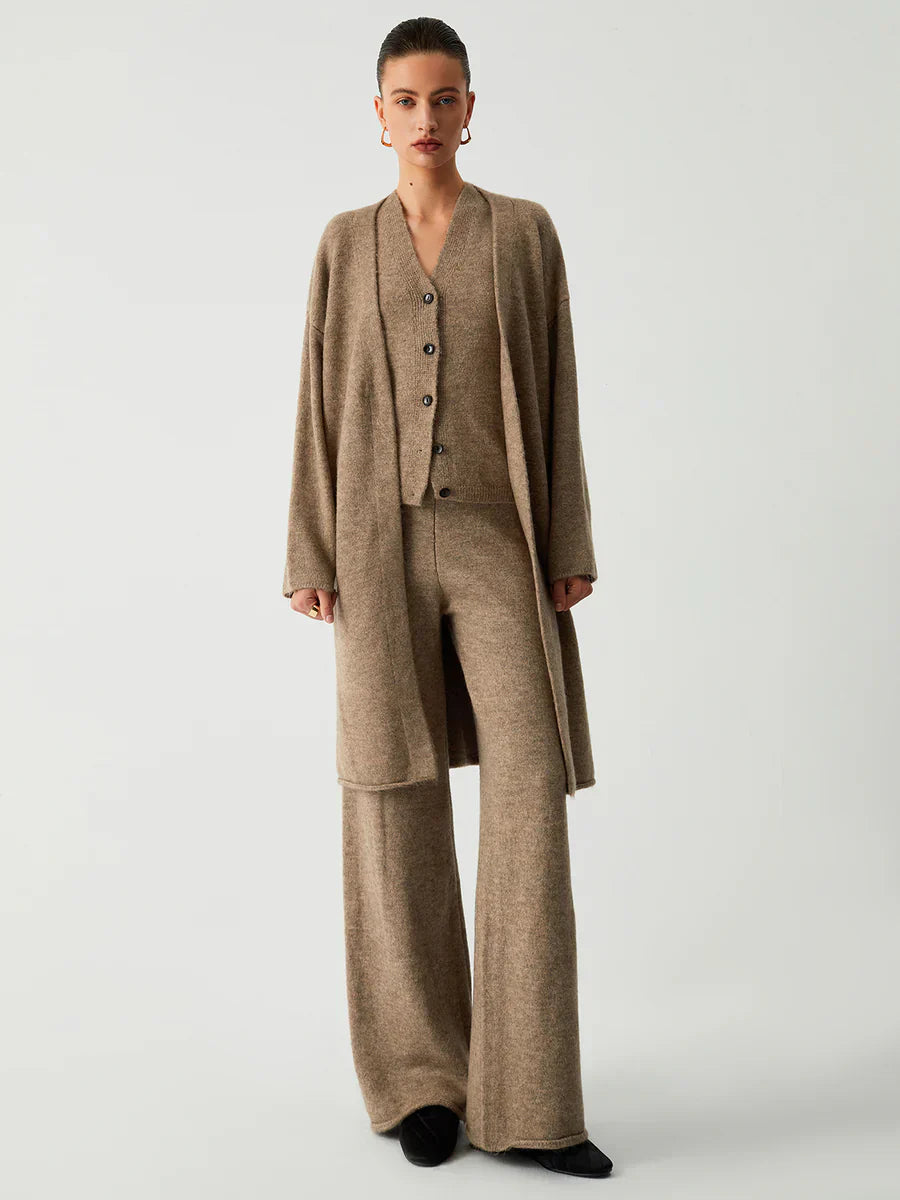 Levoire | Pull-Over À Capuche Long Ensemble Trois Pièces Kaki Taille moyenne