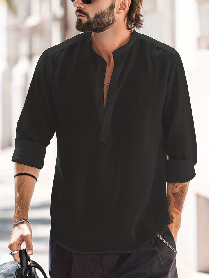 Levoire | Chemise En Coton Classique Pour Hommes Noir