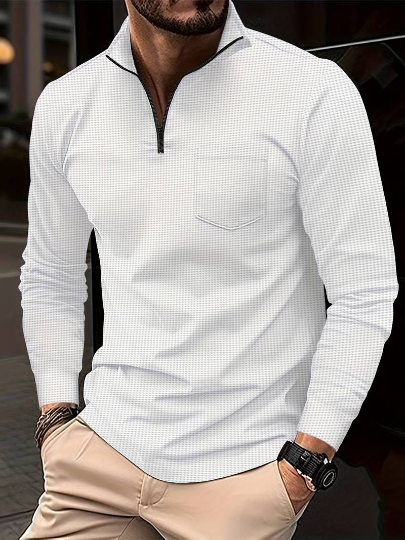 Levoire | Chemise À Manches Longues Avec Col Montant Blanc