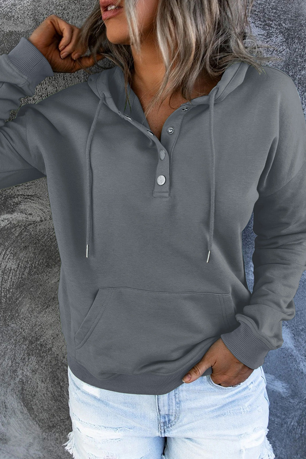 Levoire | Pull Fleece Chaud Avec Capuche Et Boutons