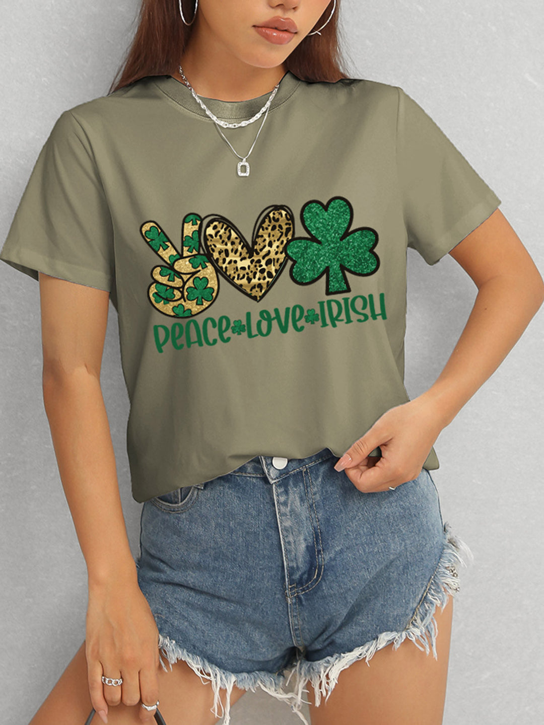 Levoire | PAIX AMOUR IRLANDAIS Col rond T-shirt à manches courtes