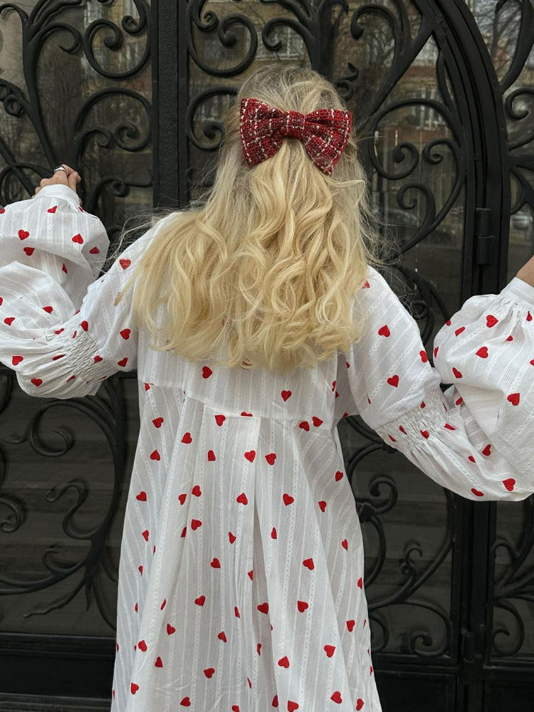 Levoire | Robe Longue Avec Motif Coeurs