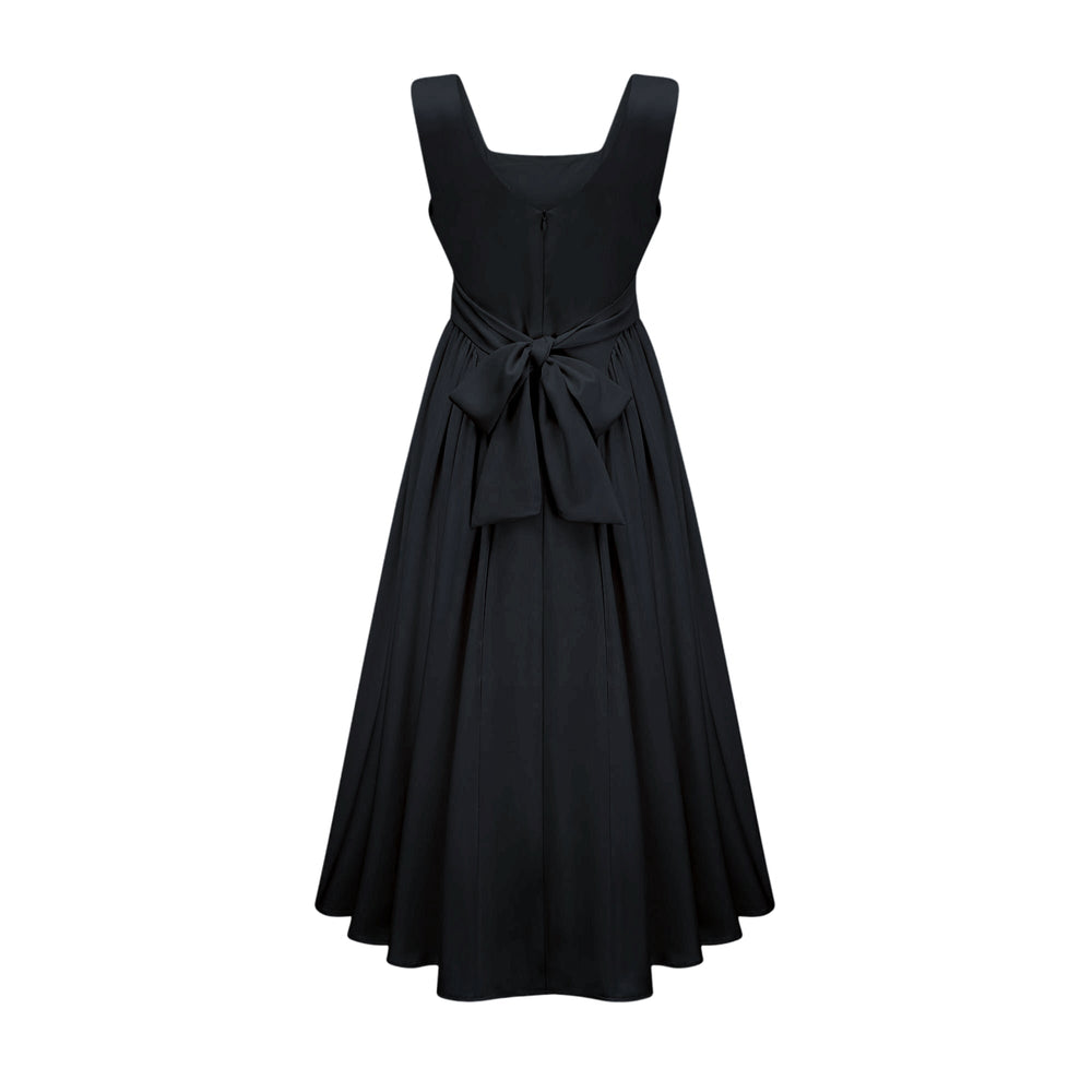 Levoire | Robe Midi Plissée À Col Rectangulaire
