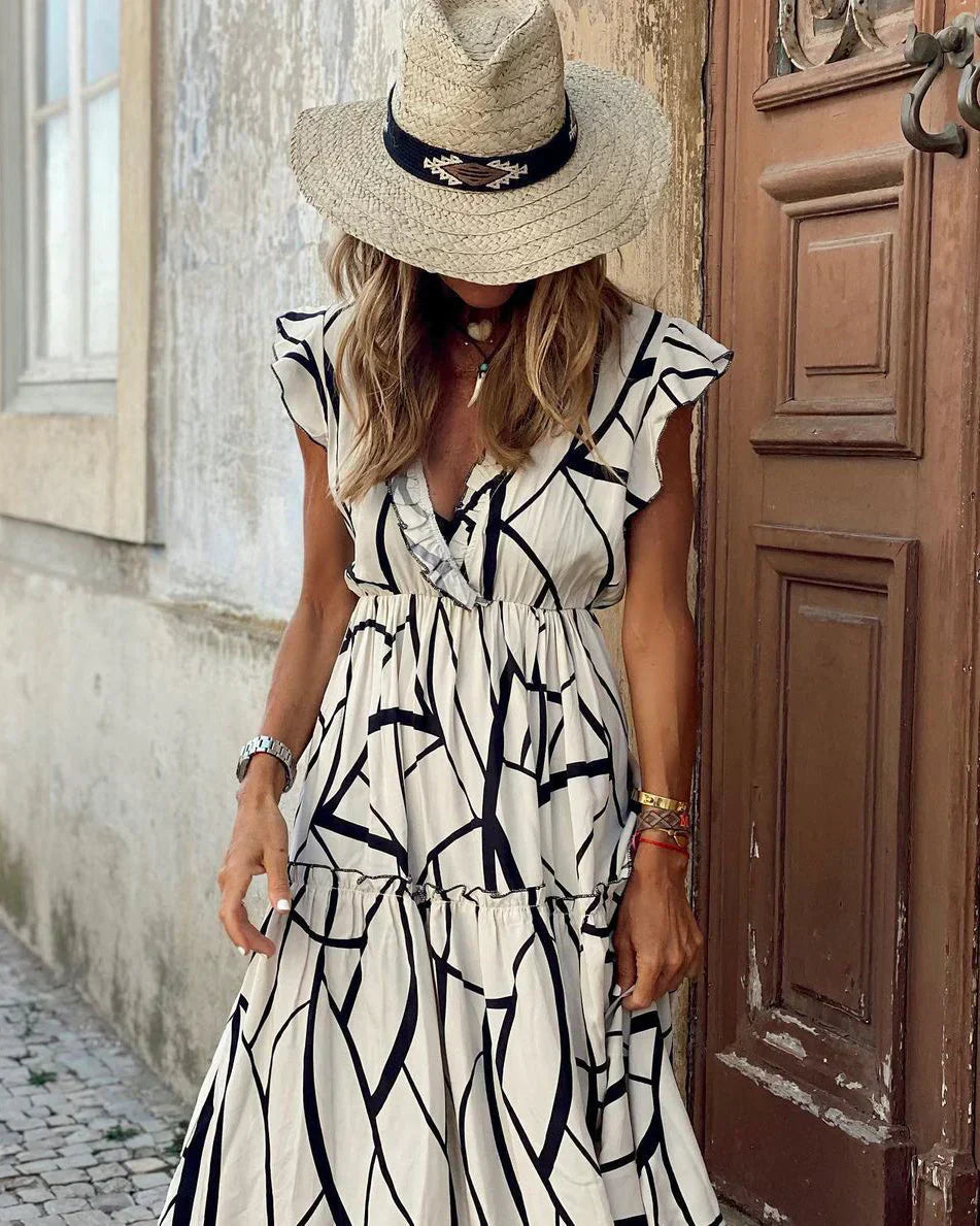 Levoire | Été Robe Classique À Manches Courtes Robe De Loisirs Légère