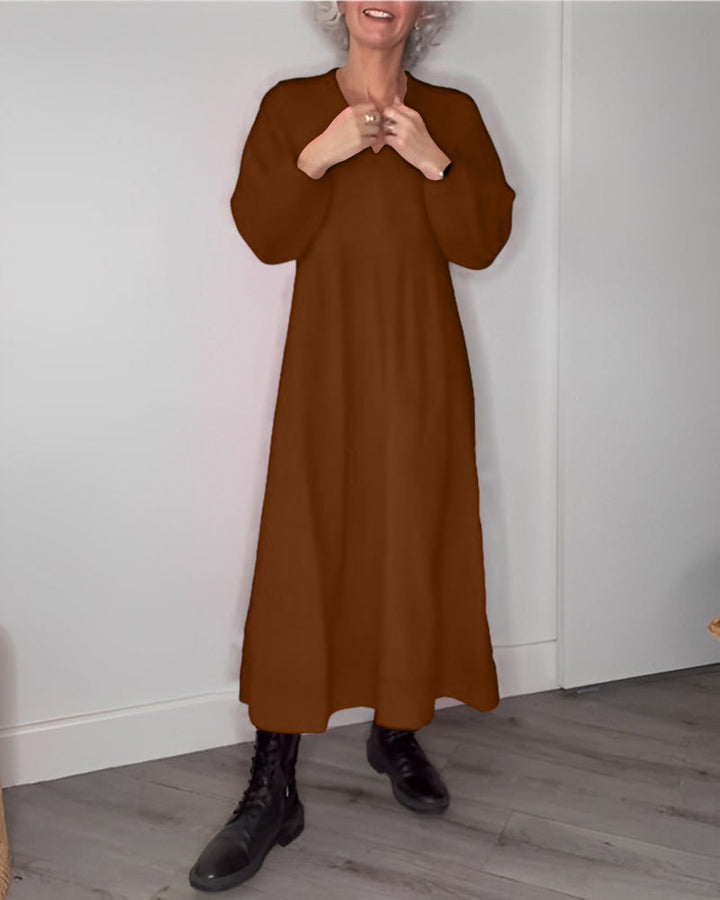 Levoire | Robe élégante à manches longues Braun