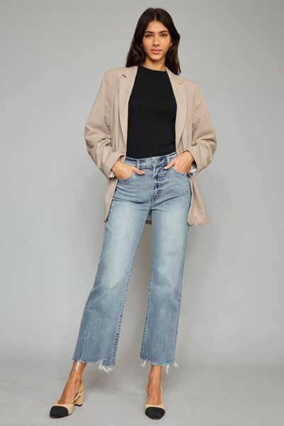 Levoire | Jean Taille Haute Cropped À Ourlet Brut
