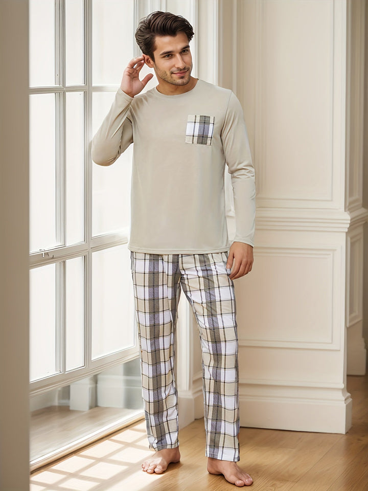 Levoire | Ensemble De Pyjama À Motif Pour Homme Abricot