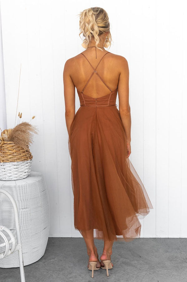 Levoire | Robe Maxi Élégante Conception Fluide Décolleté En V Bretelles Liberté Tissu Léger