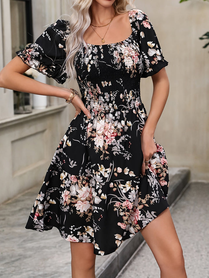 Levoire | Robe florale noire