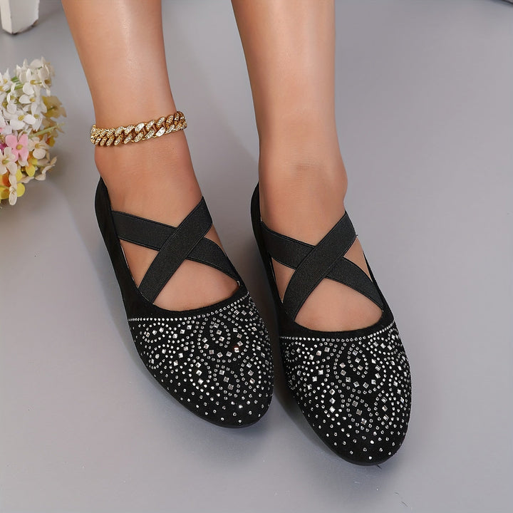 Levoire | Ballerines À Strass Avec Sangle Élastique