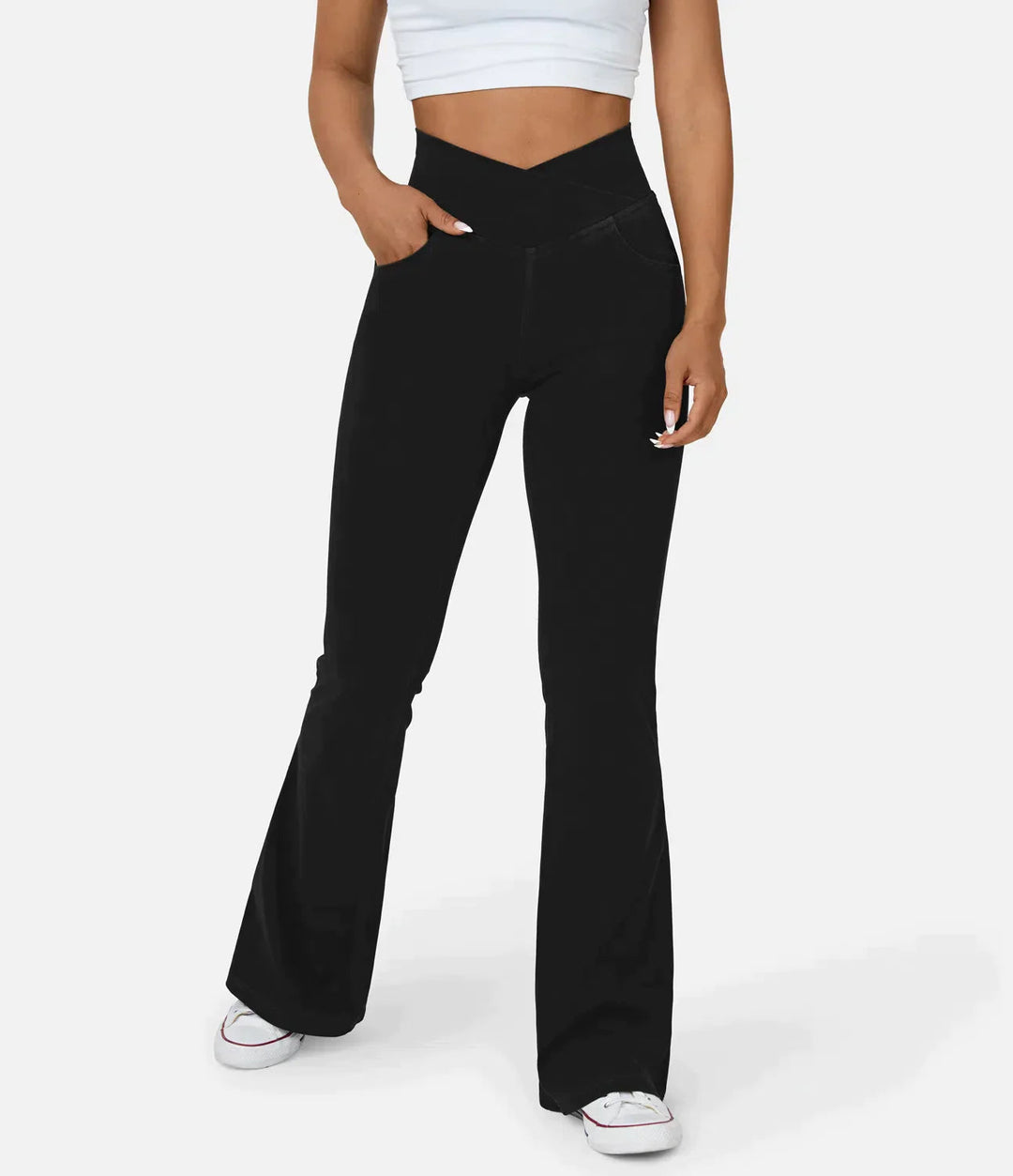 Levoire | Pantalons en jean taille haute de forme courbée Noir