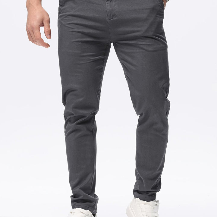 Levoire | Stretch Slim Fit Détente Mélange De Coton Pantalon gris