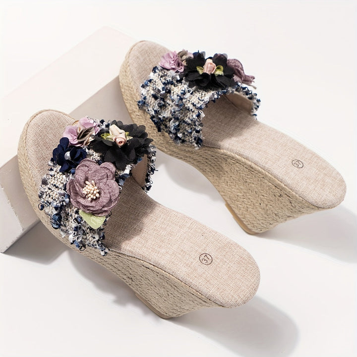 Levoire | Espadrilles Fleuries Pour Femmes Avec Talons