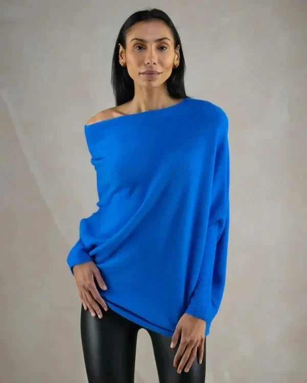 Levoire pull drapé Bleu Une taille