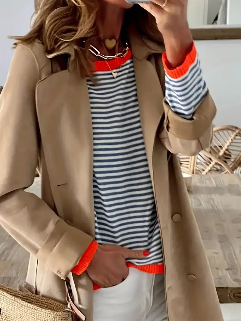 Levoire | Magnifiquement Tricoté Pull En Laine Rayé