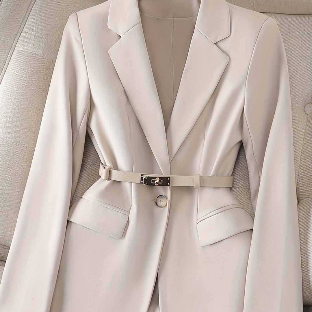 Levoire | Blazer Avec Boutonnière À L'Avant, Blazer Slim Fit À Manches Longues Élégant Pour Le Printemps Et L'Automne, Vêtements Pour Femmes Abricot