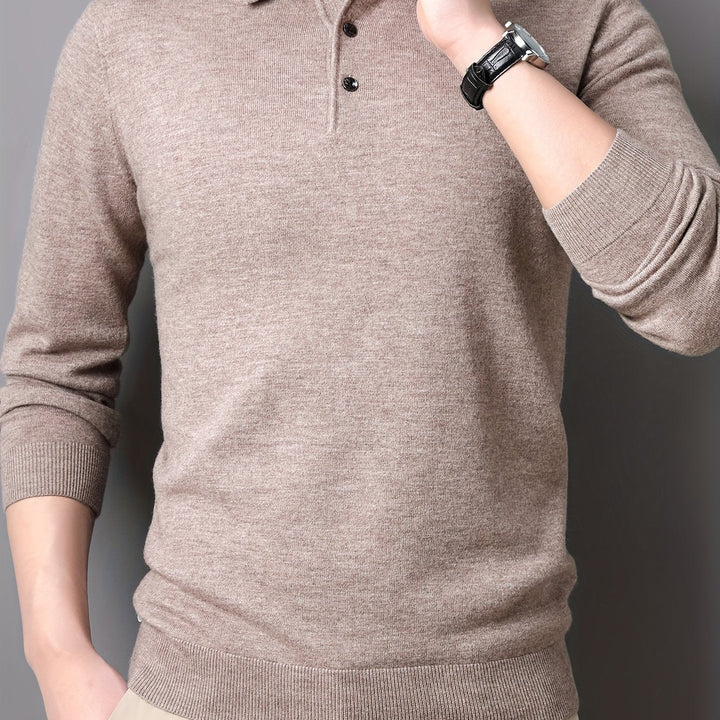 Levoire | Rento Tricoté Pull Homme En Laine Avec Revers Dans Une Couleur Non Combinée