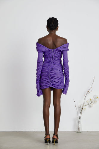 Levoire | Robe Mini À Épaules Dégagées Raffung