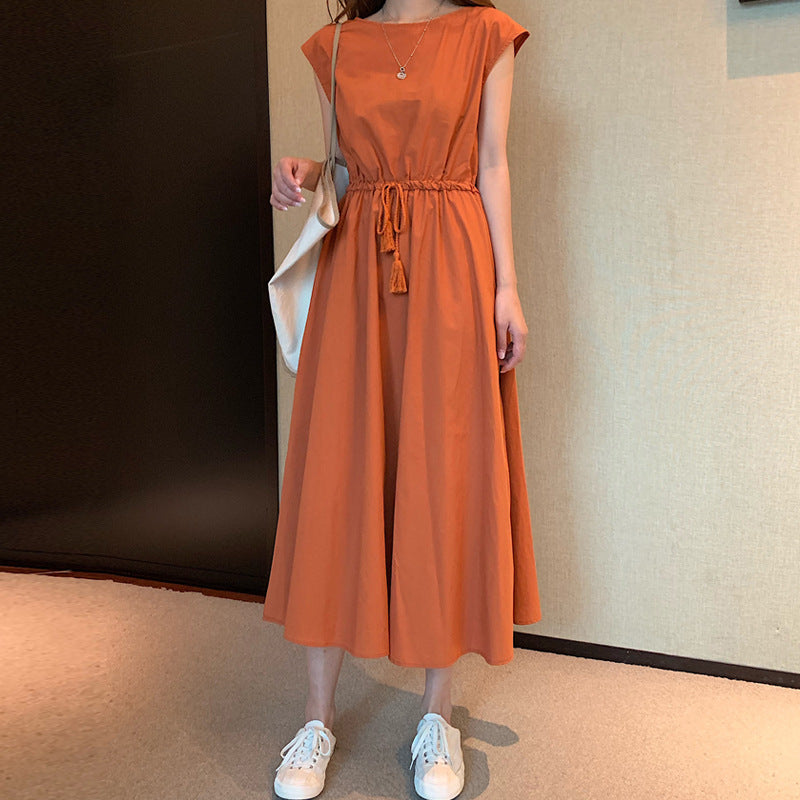 Levoire | Robe Midi Avec Franges Et Nœuds Orange