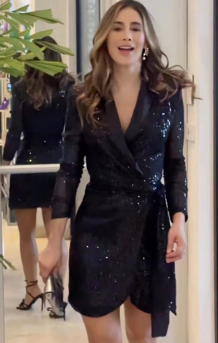 Levoire | Robe Portefeuille Avec Paillettes