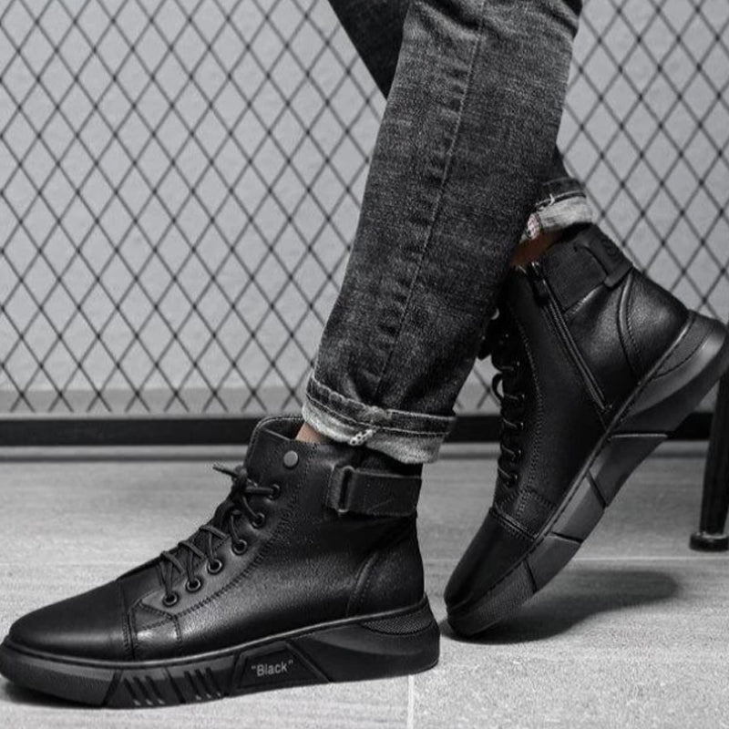 Levoire | Bottes en cuir noires et chaudes
